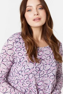 Printed Layered Hem Blouse