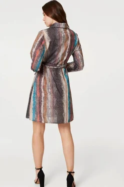 Printed Long Sleeve Shirt Dress