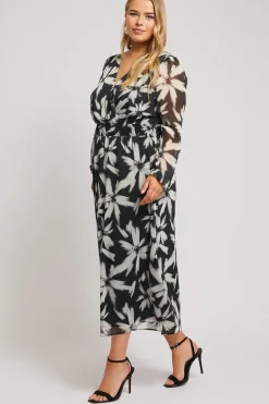 Printed Maxi Wrap Dress