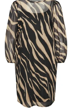 Printed Mesh Mini Dress