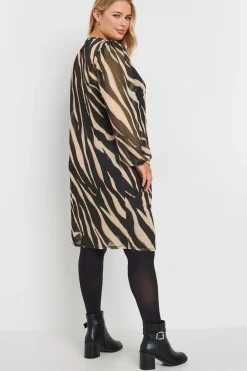 Printed Mesh Mini Dress