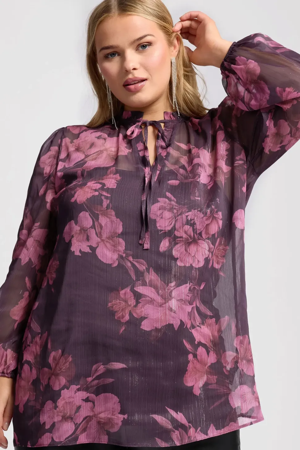 Printed Metallic Blouse
