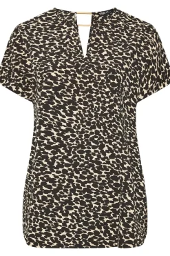 Printed Metal Trim Blouse