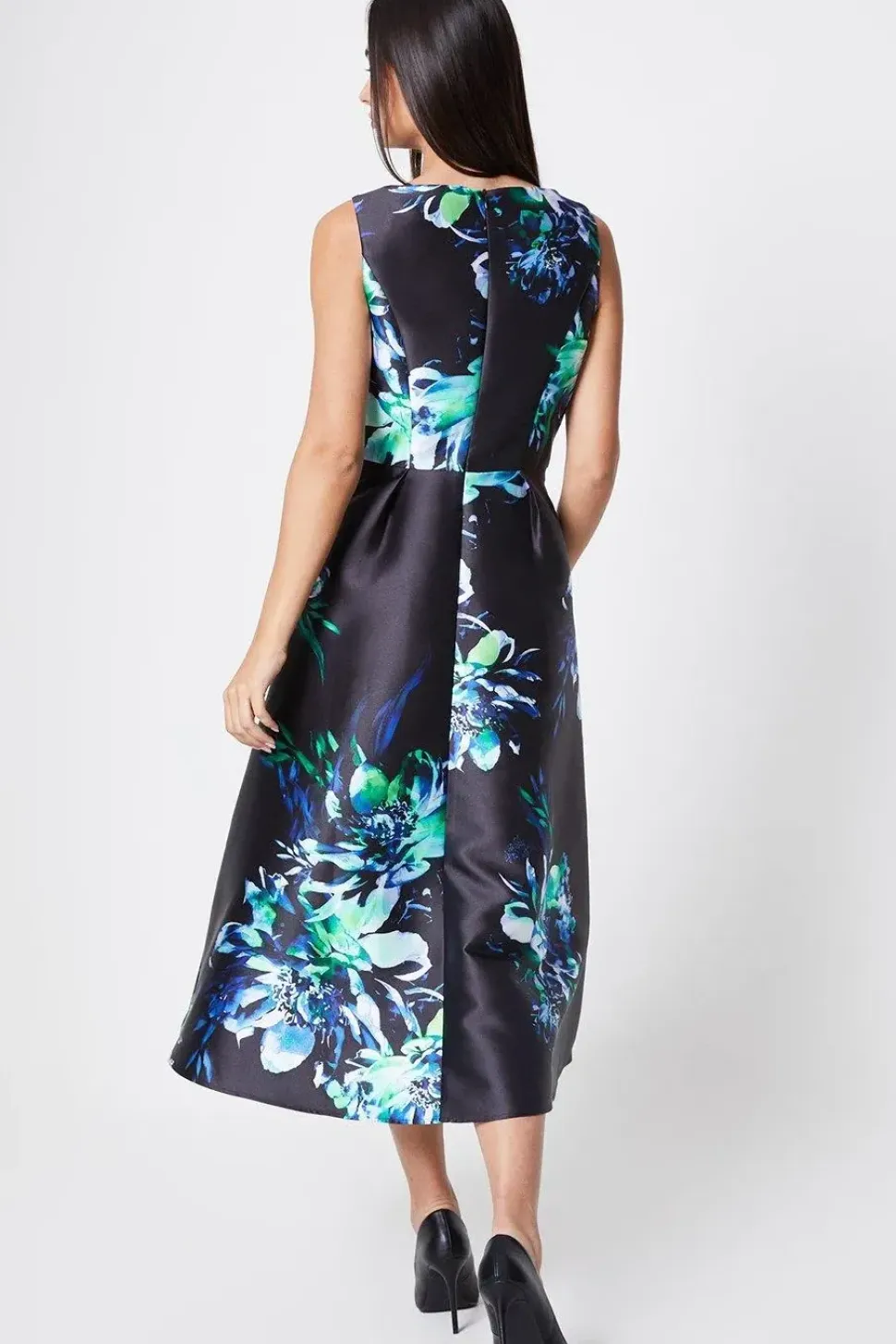 Printed Notch Neck Twill Dress