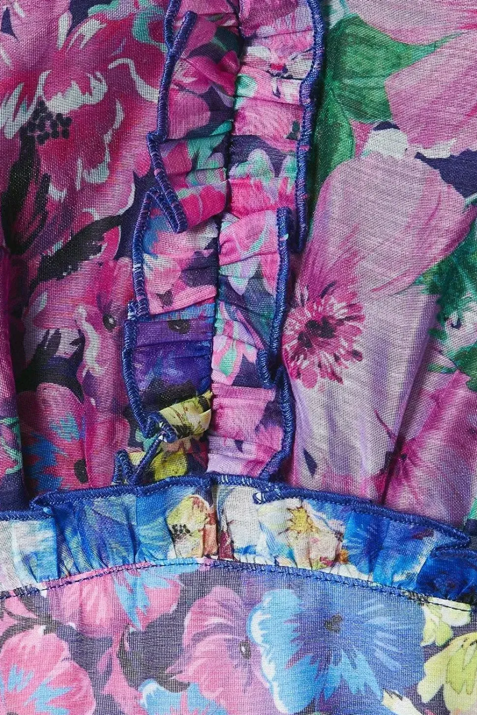 Printed Organza Layer Midi Dress
