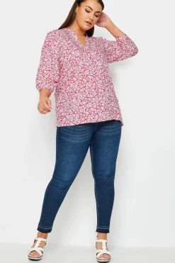 Printed Pintuck Blouse