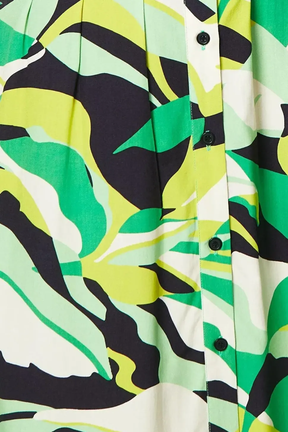 Printed Pleat Detail Shirt Dress