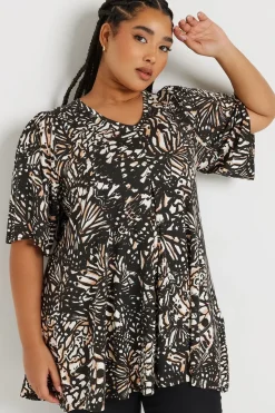 Printed Pleat Front Swing Top