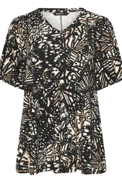 Printed Pleat Front Swing Top