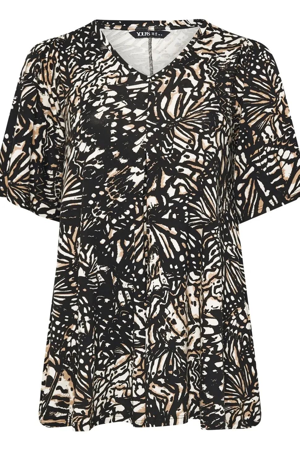 Printed Pleat Front Swing Top