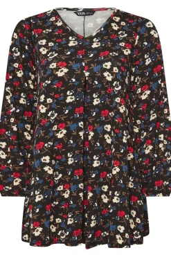 Printed Pleat Front Top