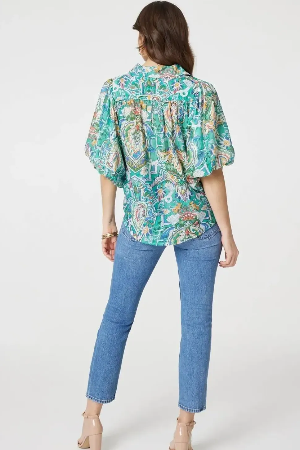 Printed Puff 1/2 Sleeve Shirt