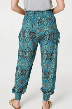 Printed Pull On Tapered Pants