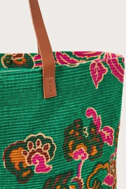 Printed Ribbed Beach Bag