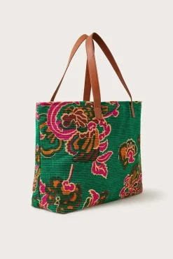 Printed Ribbed Beach Bag
