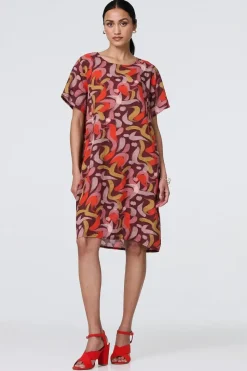 Printed Round Neck Tunic Dress