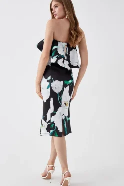 Printed Ruffle Bandeau Dress