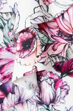 Printed Ruffle Scuba Bodycon Dress