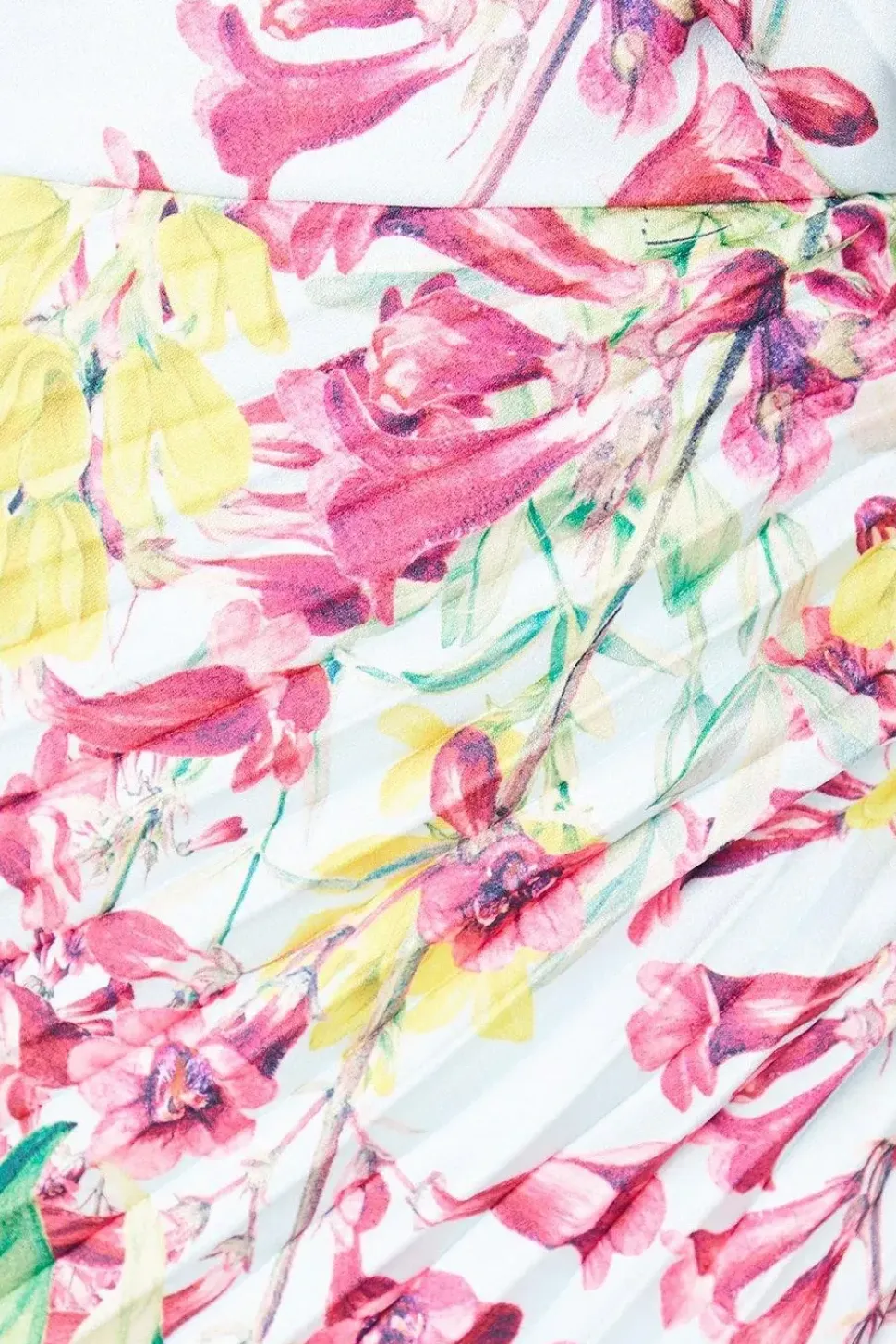 Printed Satin Asymmetric Pleated Dress