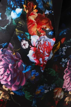 Printed Satin Single Breasted Blazer