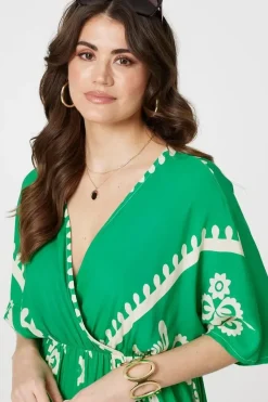Printed 3/4 Sleeve Jumpsuit