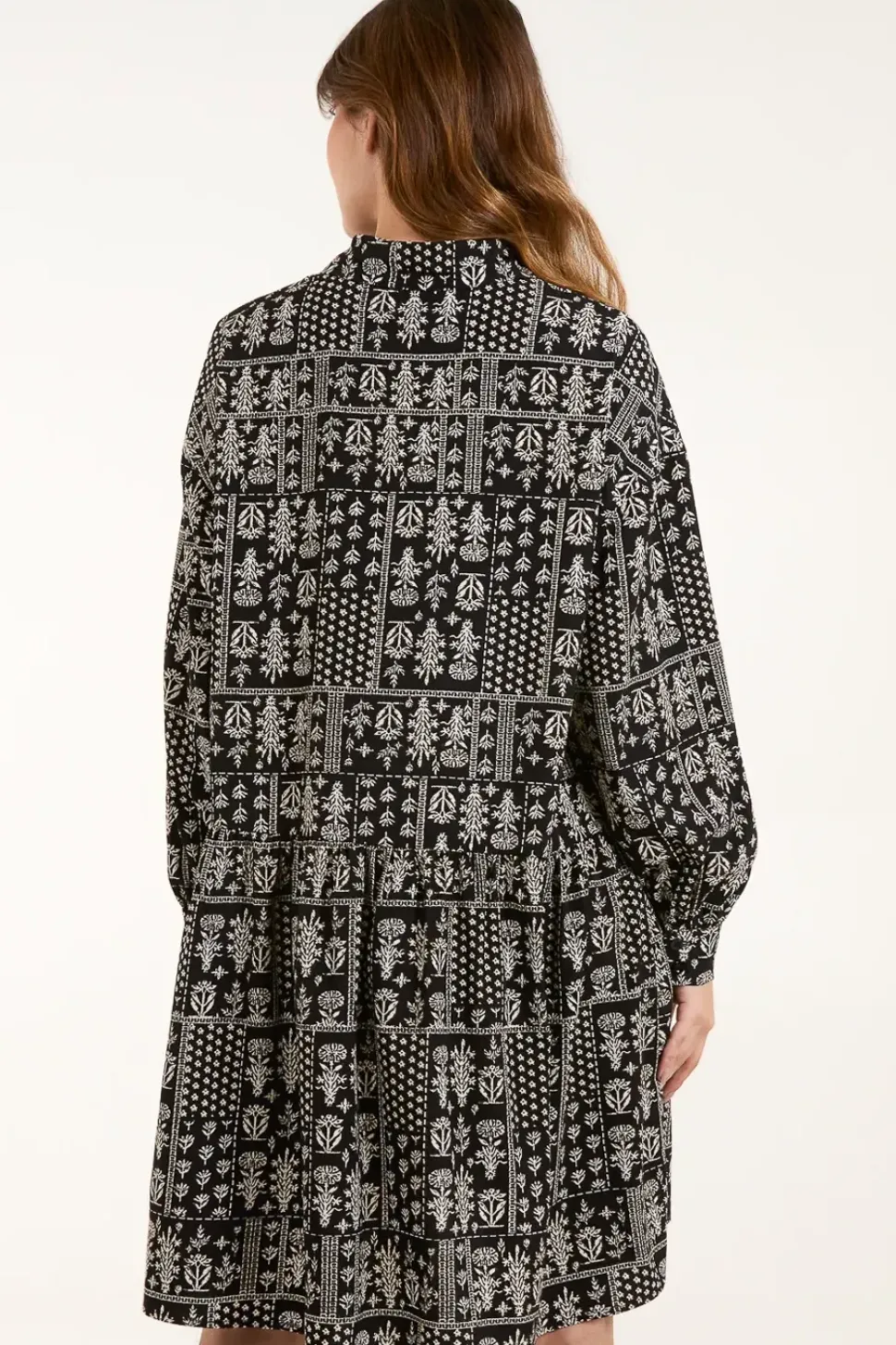 Printed Smock Shirt Dress