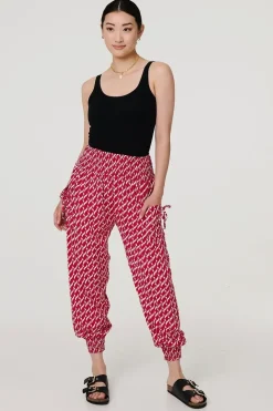Printed Tapered Harem Trousers