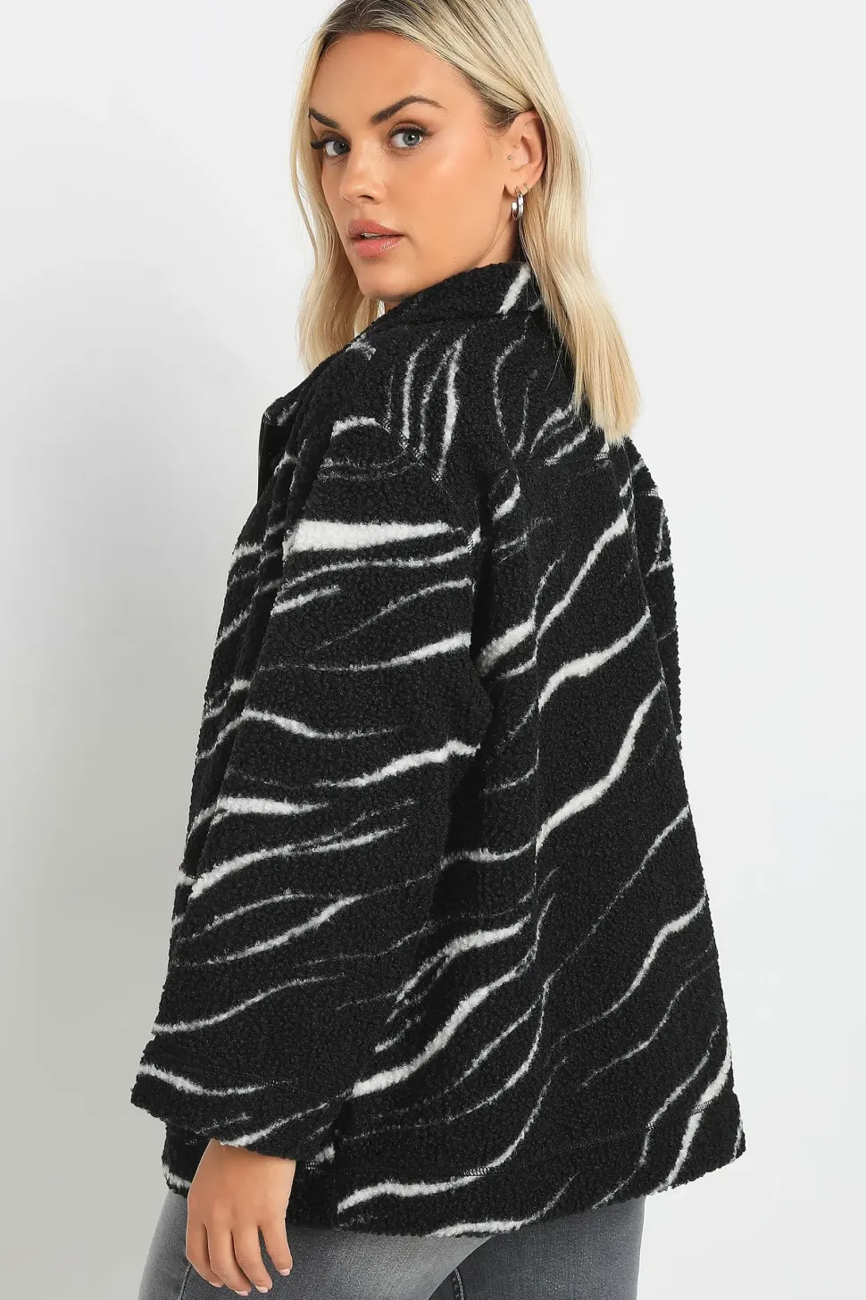 Printed Teddy Fleece Jacket