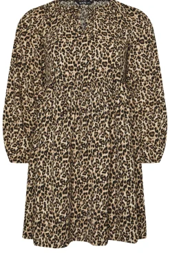 Printed Textured Tie Neck Dress