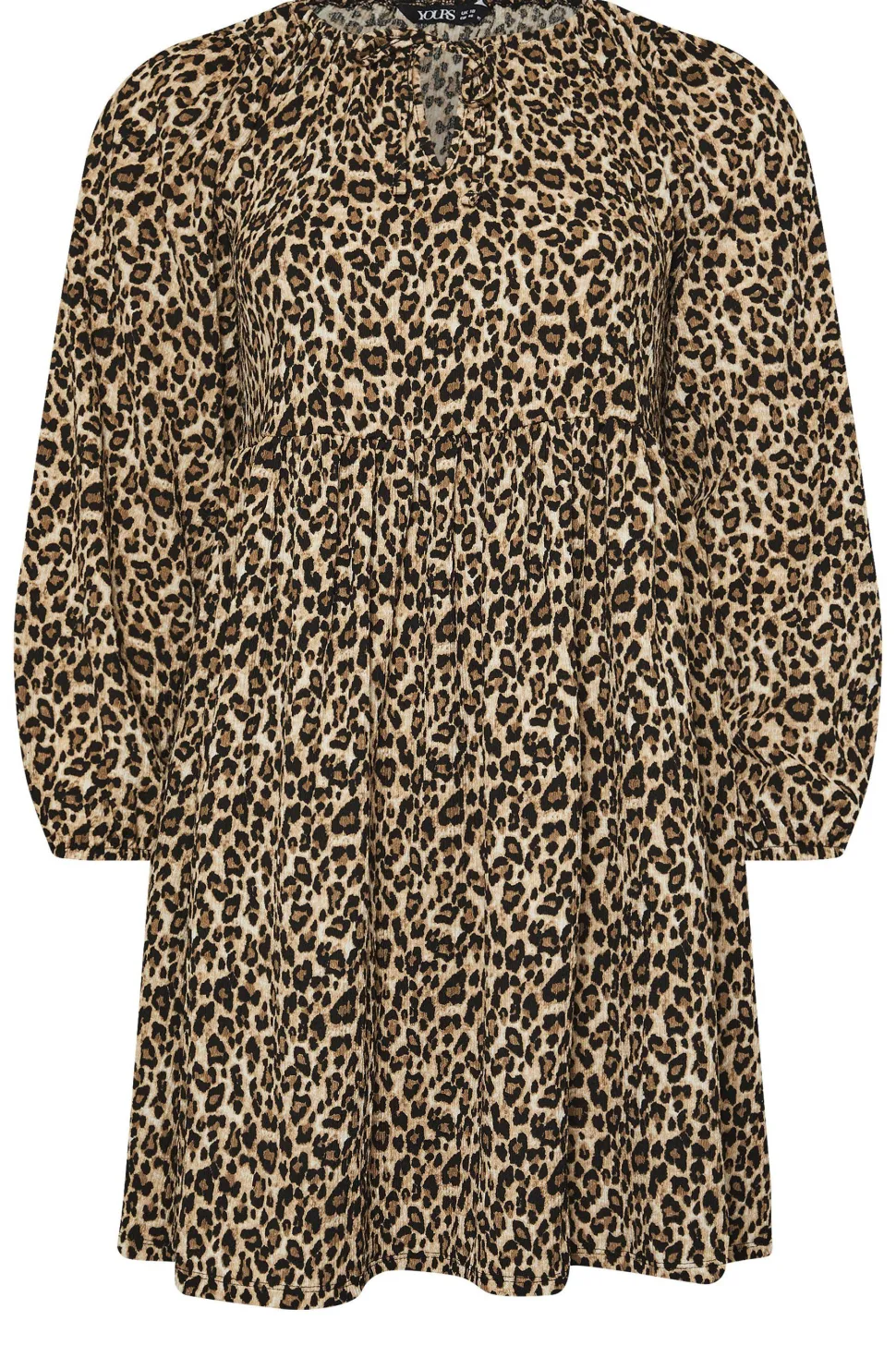 Printed Textured Tie Neck Dress