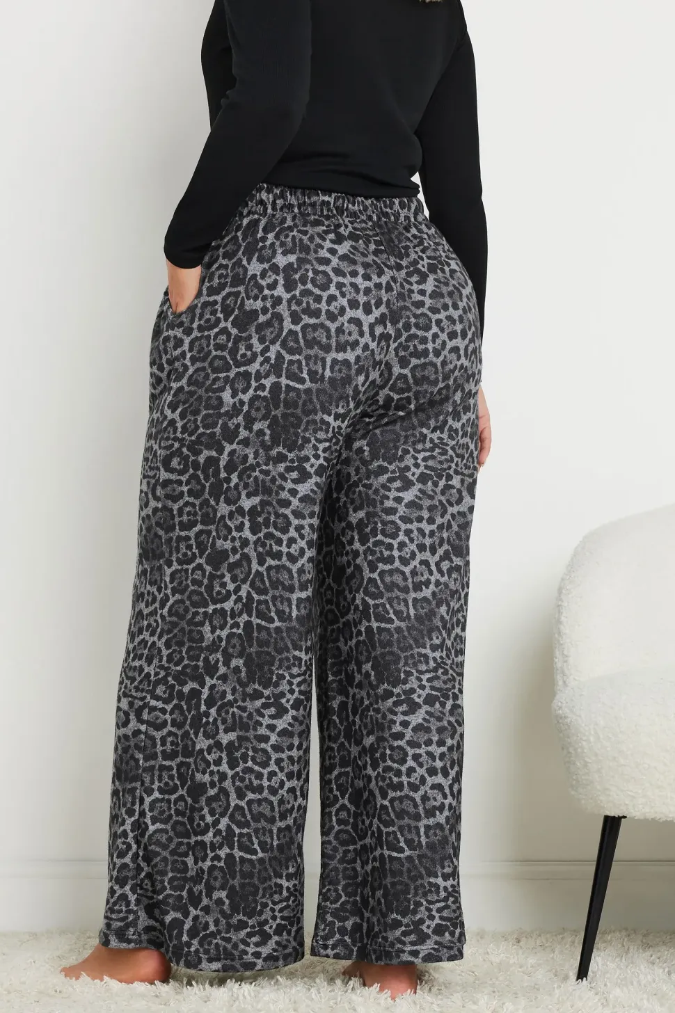Printed Wide Leg Lounge Trousers