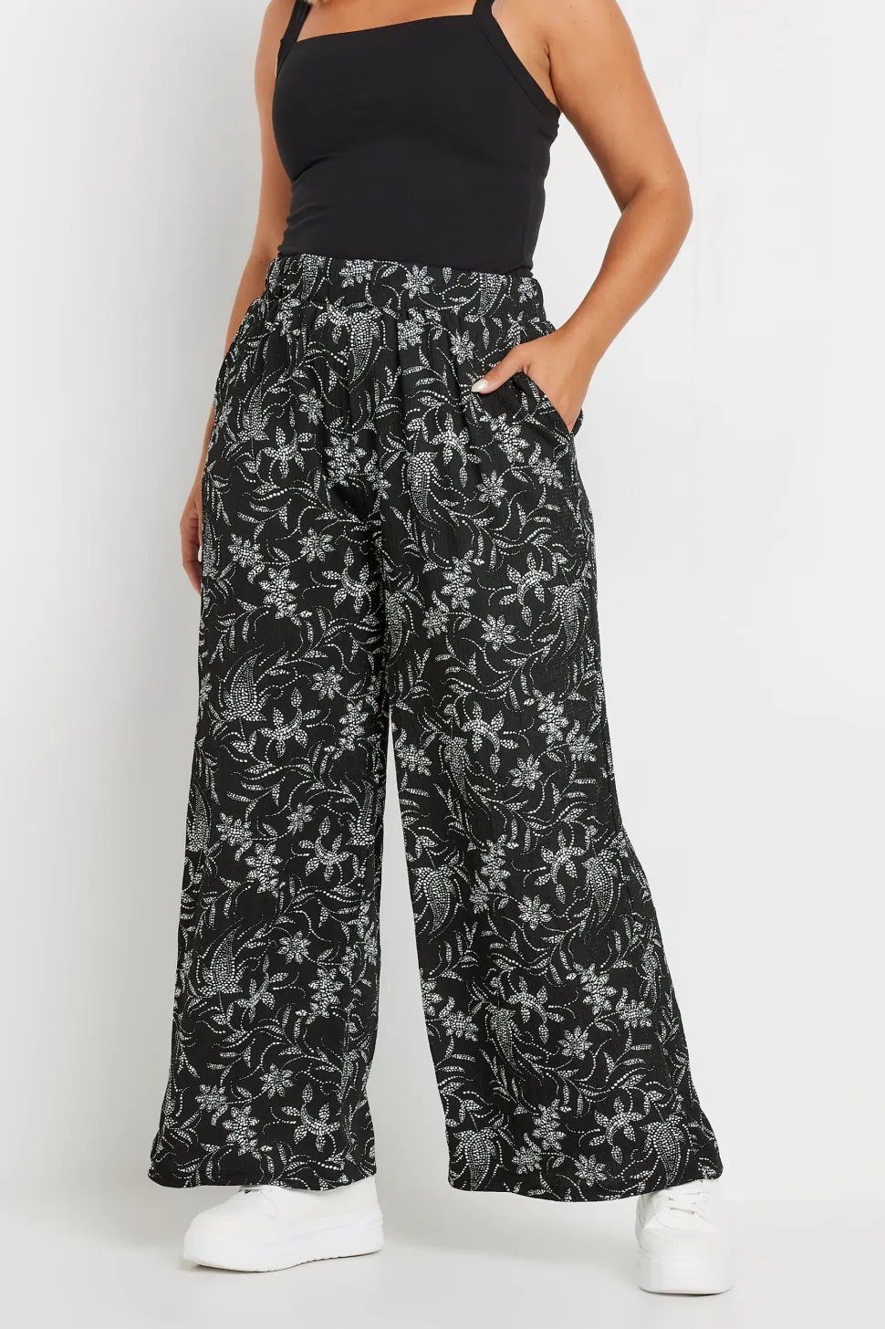 Printed Wide Leg Trousers