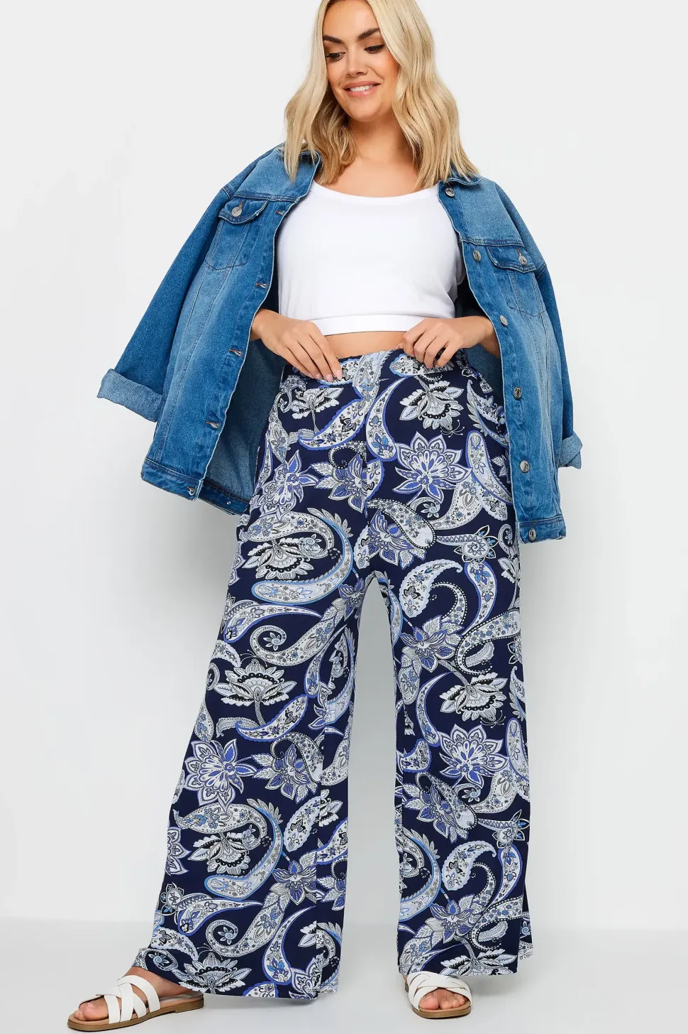 Printed Wide Leg Trousers