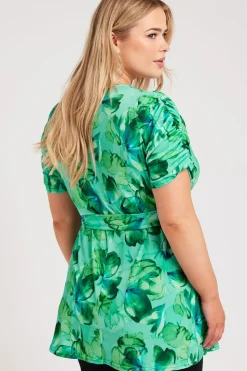 Printed Wrap Top