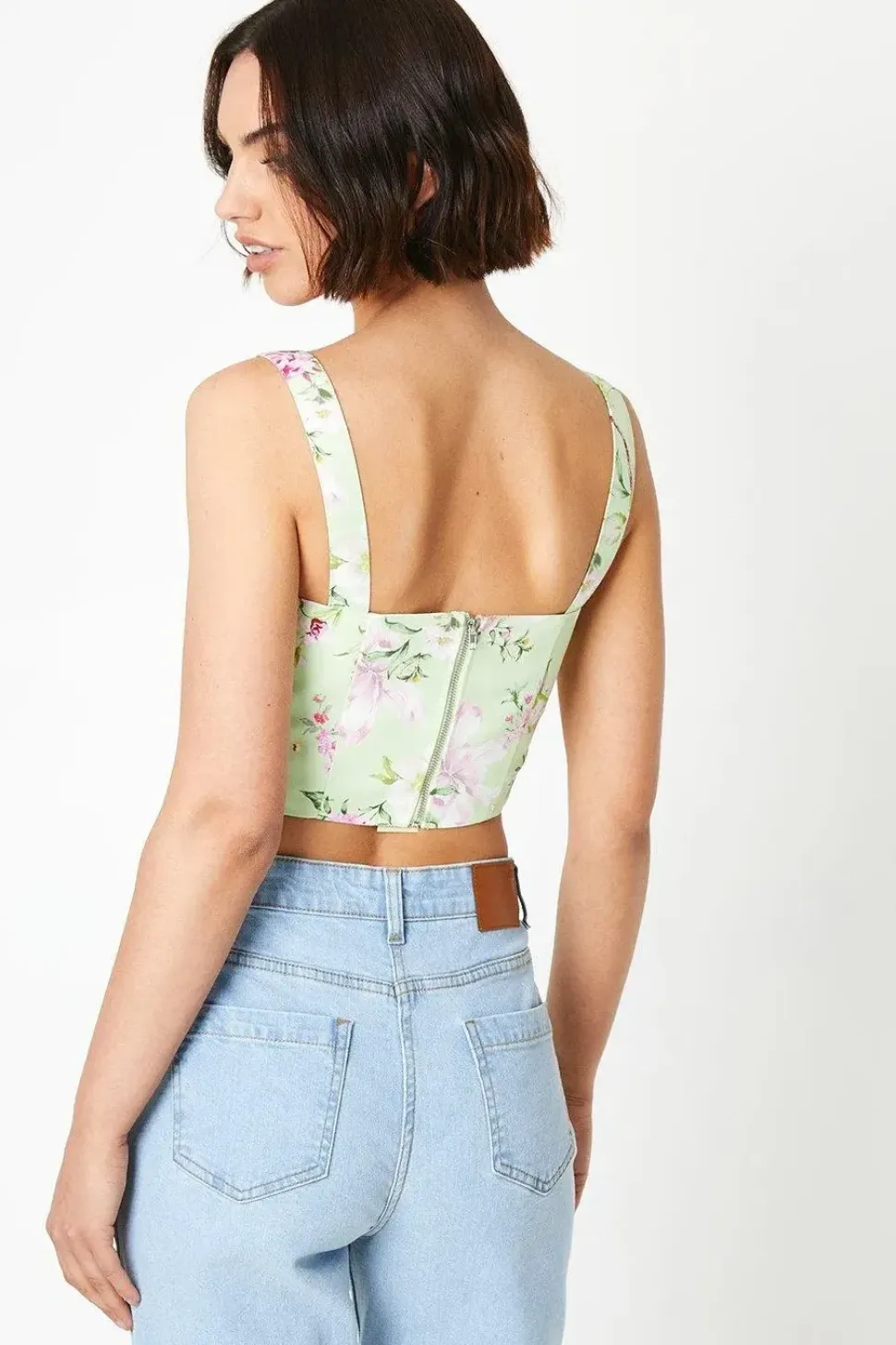 Print Ottoman Twill Corset Top
