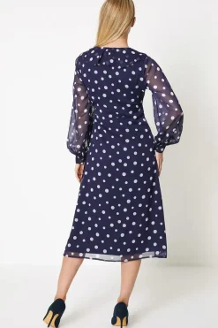 Print Ruffle Front Tie Belt Wrap Dress