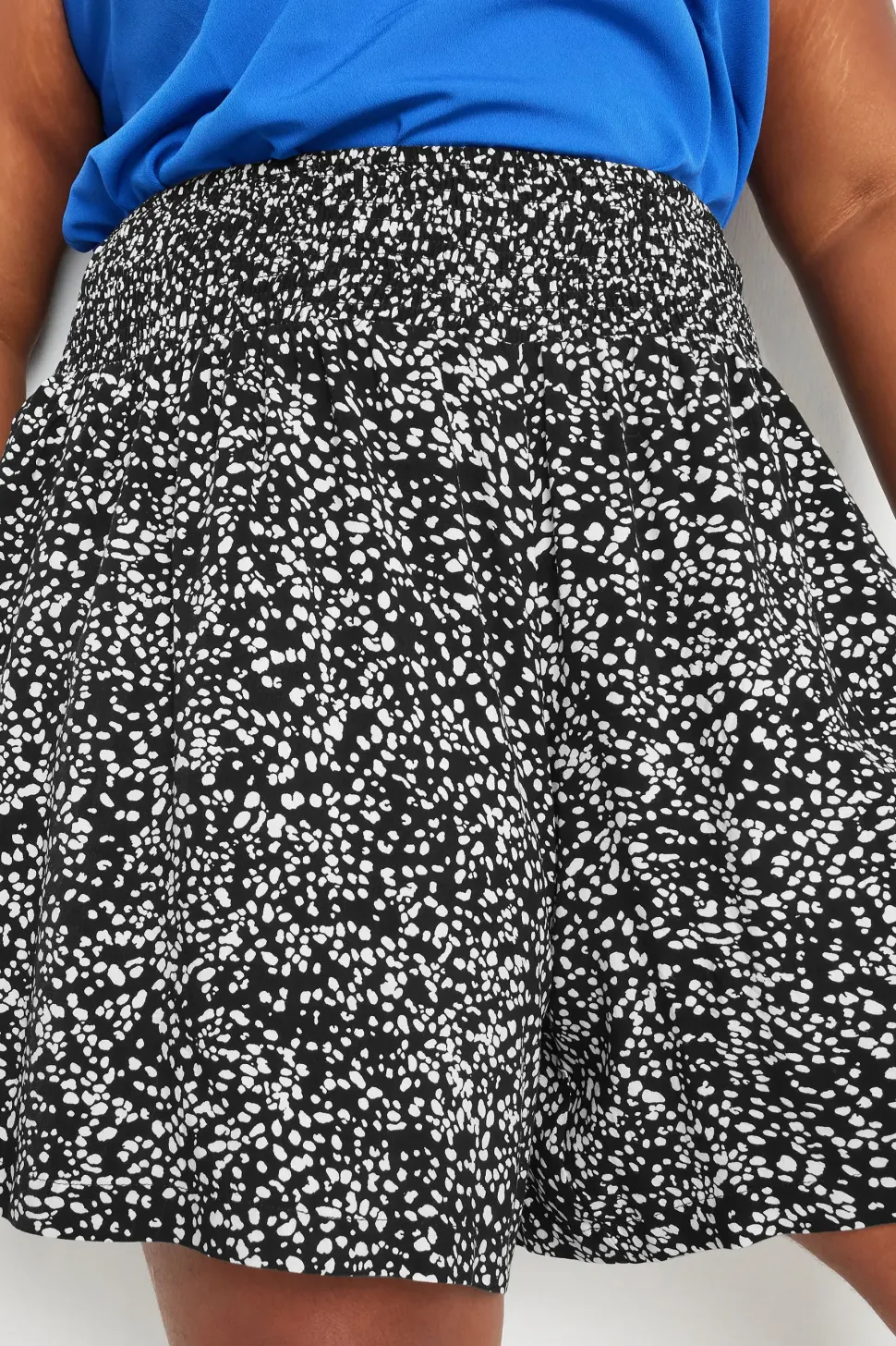 Print Shirred Shorts
