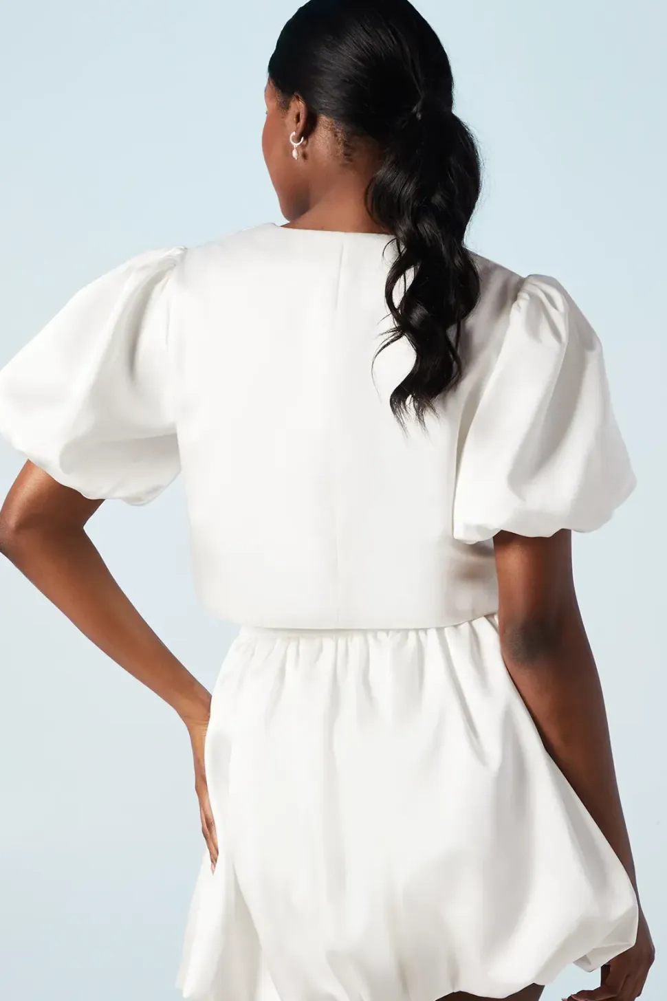 Puff Sleeve Bow Detail Bridal Jacket