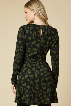 Puff Sleeve Fit And Flare Mini Dress