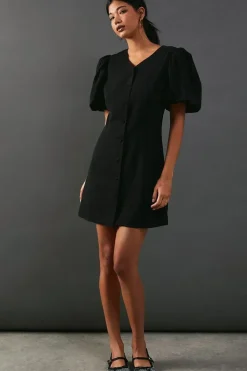 Puff Sleeve Mini Tailored Dress