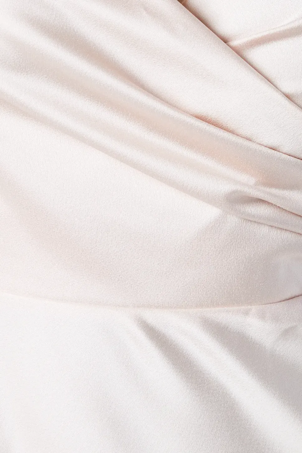 Puff Sleeve Satin Wrap Top Bridesmaids Dress