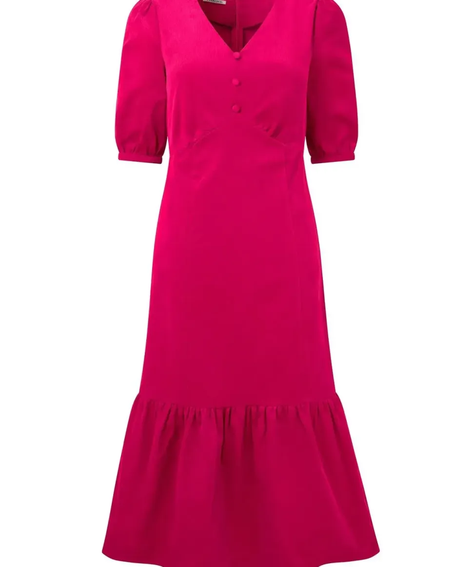 Puff Sleeve Vintage Cord Dress
