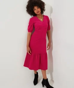 Puff Sleeve Vintage Cord Dress