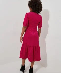 Puff Sleeve Vintage Cord Dress