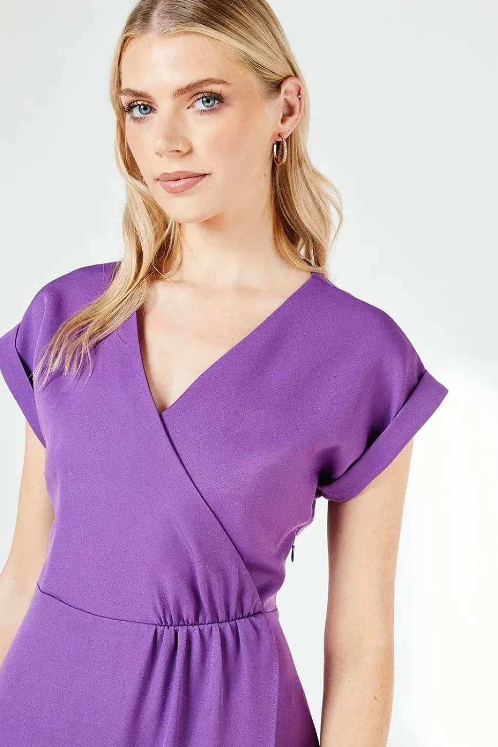 Purple Twist Detail Wrap Dress