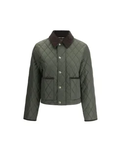 Quilted Jacket with Corduroy Collar and Archivio Check Lining
