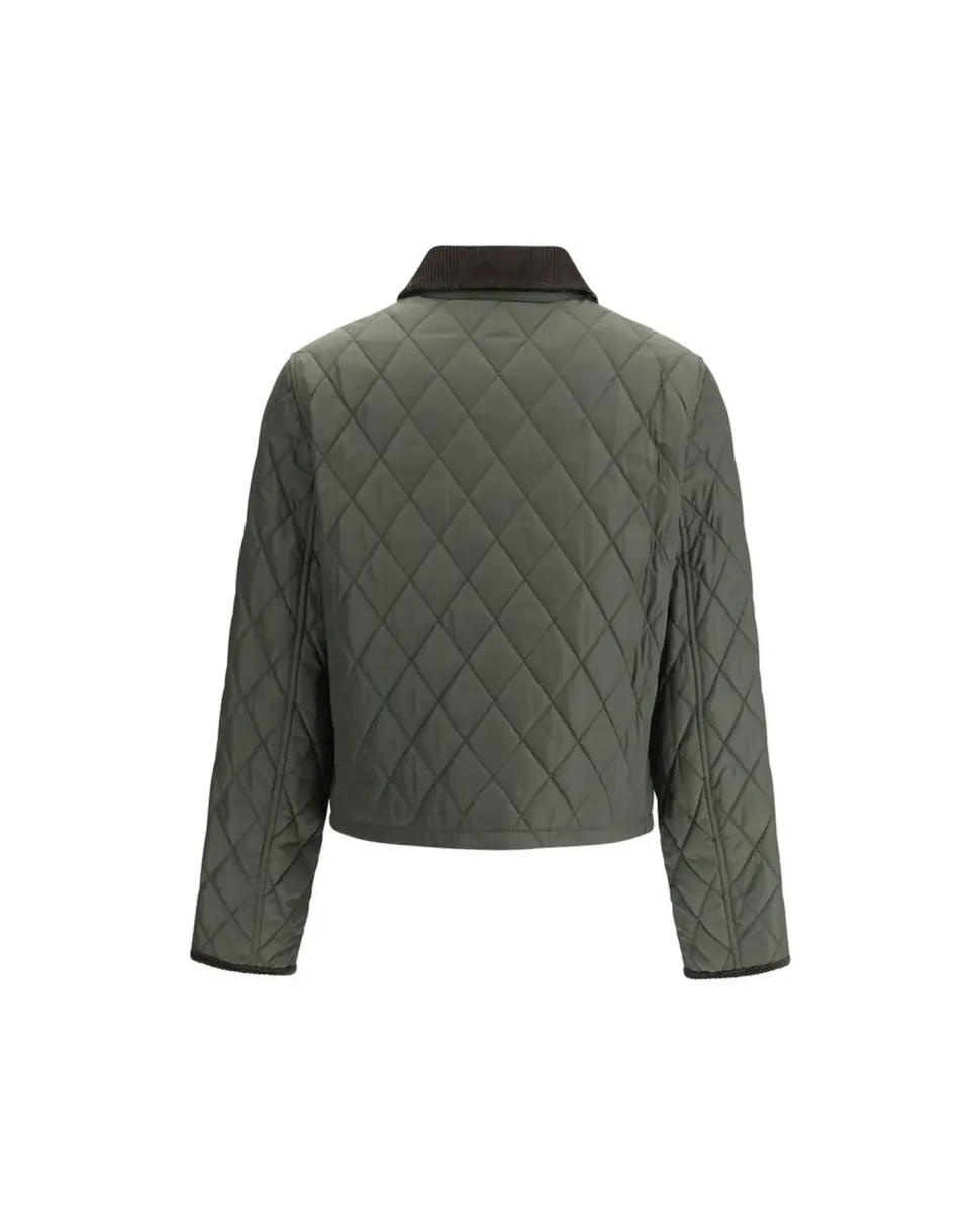 Quilted Jacket with Corduroy Collar and Archivio Check Lining