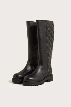 Quilted Leather Stomp Boots