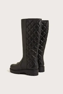 Quilted Leather Stomp Boots