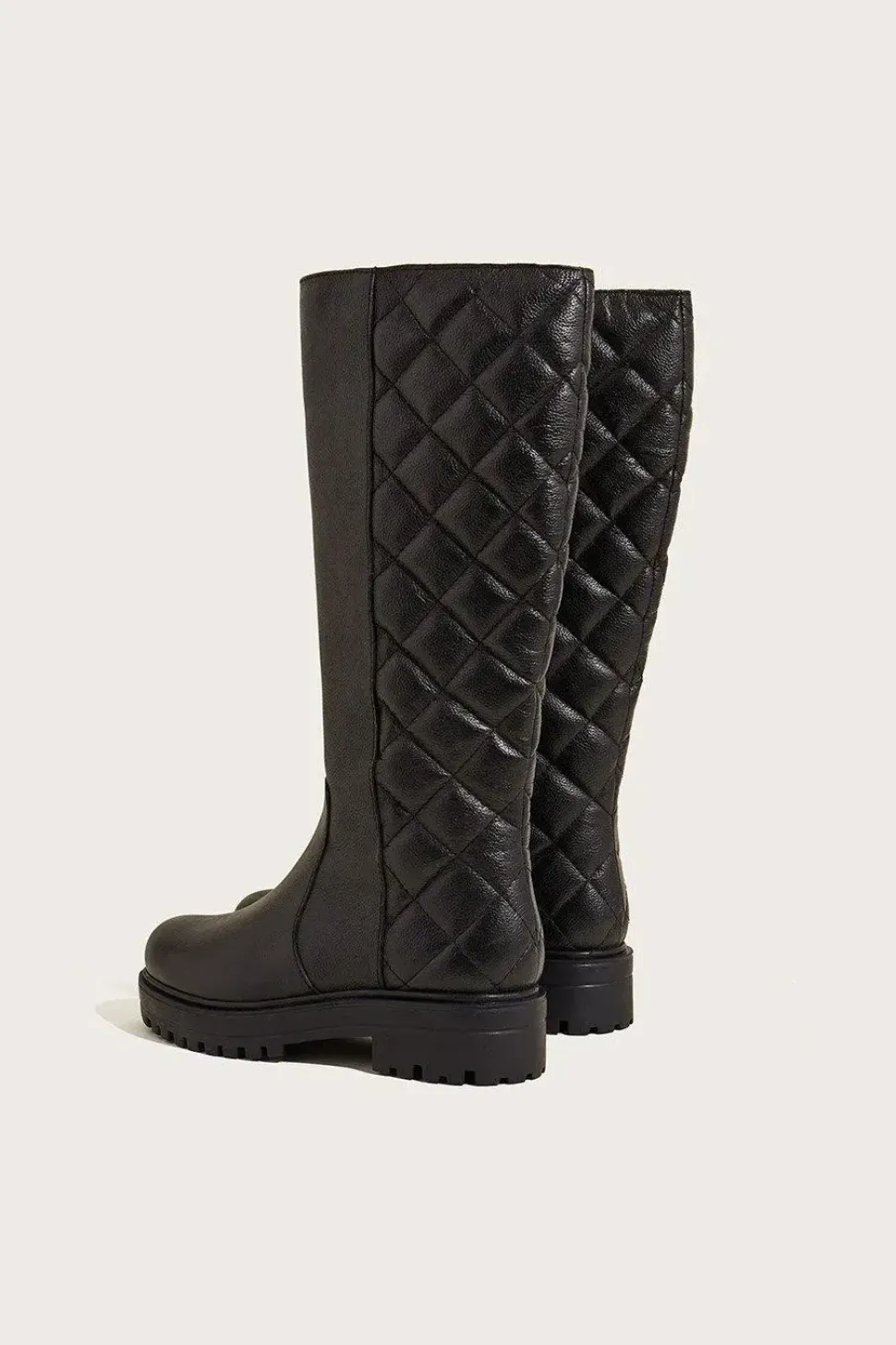 Quilted Leather Stomp Boots